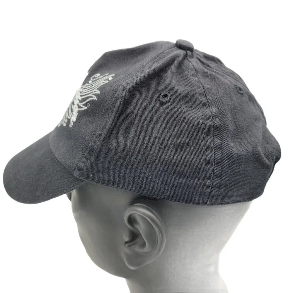 Harley Davidson Toddler Girls Black Strap Back Hat Baseball Rhinestones Sz 2T-4T